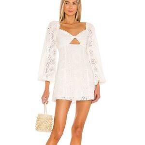 MAJORELLE White Eyelet Mini Dress